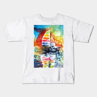 Sailboat at sunset Kids T-Shirt